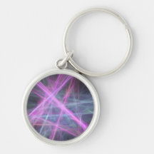 Futuristic Abstract Fractal Design Key Chain