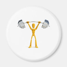 Futuristic Weighlifting Refrigerator Magnets