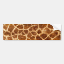 Fuzzy Giraffe Fur Pattern Bumper Stickers