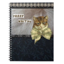 Fuzzy Writing Cat Artwork Note Book
