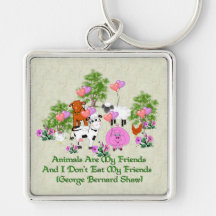 G. B. Shaw Vegetarian Quote Keychains