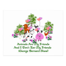 G. B. Shaw Vegetarian Quote Postcards