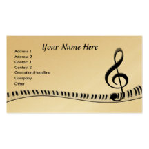 G-Clef Piano Keyboard Business Card Template
