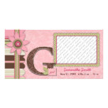 G Girl Baby Announcement Picture Card