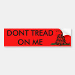 Gadsden_flag 11in Bumper2 Red n Black Bumper Sticker