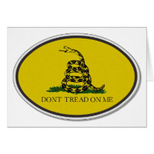 Gadsden Flag Dont Tread On Me Oval Design Greeting Card