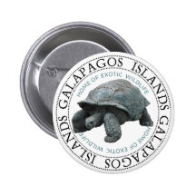 Galapagos Islands Tortoise Pinback Buttons