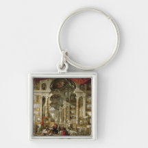 Gallery with Views of Modern Rome, 1759 Keychain