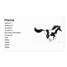 Galloping Paint Horse Business Card Template