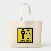 game over couple tote bag