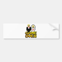 Game over marriage (8-bit) bumper stickers