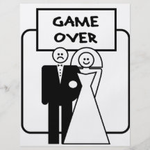 "Game Over" marriage Custom Flyer