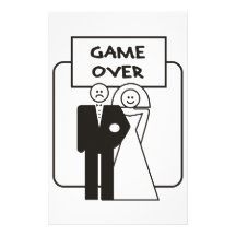 Game Over Marriage Customized Stationery