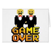 "Game Over" Marriage (Gay, 8-bit) Card