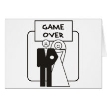 Game Over Marriage Greeting Card