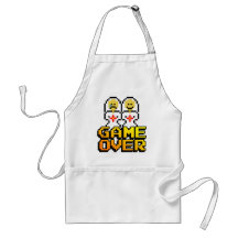 Game Over Marriage (Lesbian, 8-bit) Aprons
