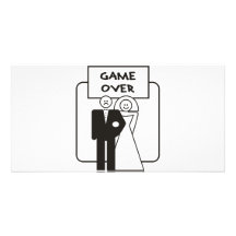 Game Over Marriage Personalized Photo Card