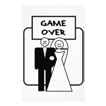 "Game Over" marriage Stationery Design