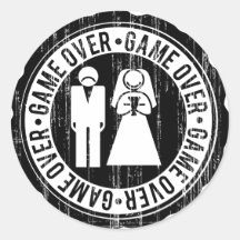 game over used round stickers
