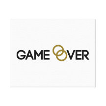 Game over Wedding rings Stretched Canvas Prints