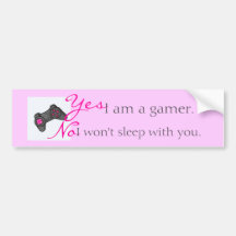 Gamer. Girl. Yes/No Bumpersticker Bumper Sticker