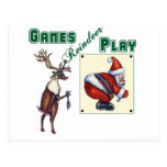 Games Reindeer Play Postcard