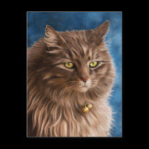 Gandalf - Silver Tabby Cat Art postcards