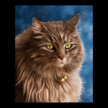 Gandalf - Silver Tabby Cat Art posters