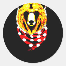 Gangsta Bear Baby bandanna Round Stickers