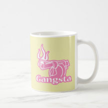 Gangsta - Pink Gangster Gun Coffee Mugs