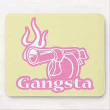 Gangsta - Pink Gangster Gun Mousepad