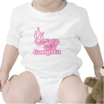 Gangsta - Pink Gangster Gun Tshirt