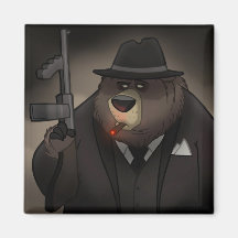 Gangster Bear Magnet