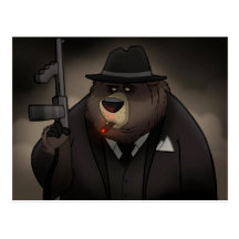 Gangster Bear Postcard