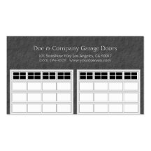 Garage Door Company Dark Grey Business Cards