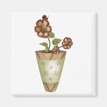 Garden Collection · Potted Flowers with Ladybug Fridge Magnet