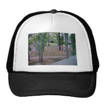Garden decorated with fallen leaves mesh hat