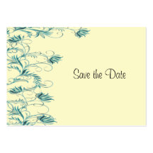 Garden Essence Teal And Yellow Save The Date Cards Business Card Template