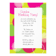 Garden Flower Inivitation Personalized Invite