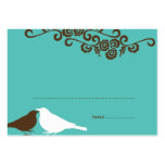 Garden love birds teal wedding escort place card business card template