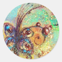 GARDEN OF THE LOST SHADOWS -BUTTERFLY PLANT ROUND STICKERS