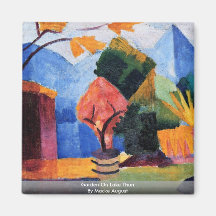 Garden On Lake Thun By Macke August Fridge Magnet