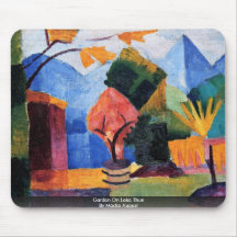 Garden On Lake Thun By Macke August Mouse Pads