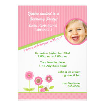 Garden Photo Birthday Invitation