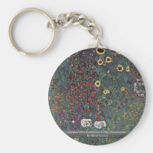 Garden With Sunflowers In The Countryside Key Chain