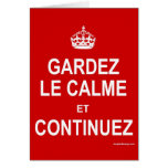 GARDEZ LE CALME ET CONTINUEZ CARDS
