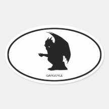 Gargoyle Oval Sticker