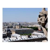 Gargoyle view of Paris, Notre Dame Postcard