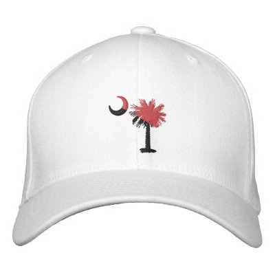 Garnet and Black Palmetto  Moon Embroidered Hat