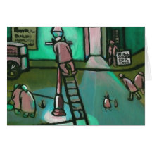 GAS LIGHT GREETING CARD